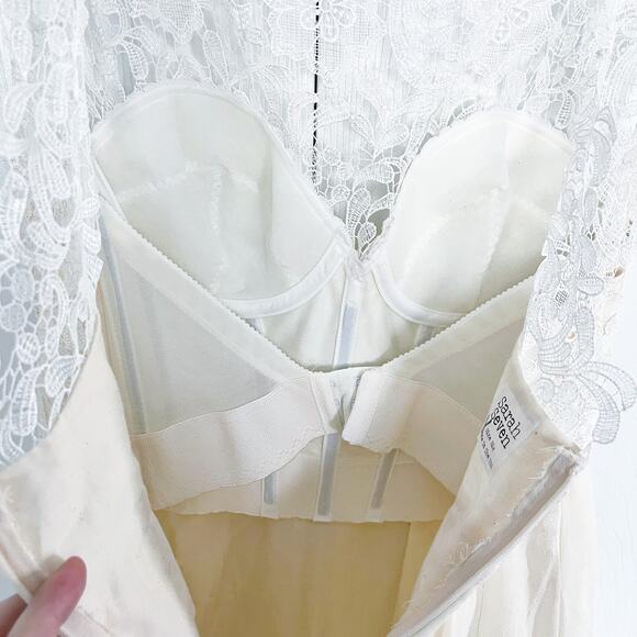 Sarah Seven Lace Overlay Sweetheart Neckline Fit and Flare Dress - Picture 12 of 12